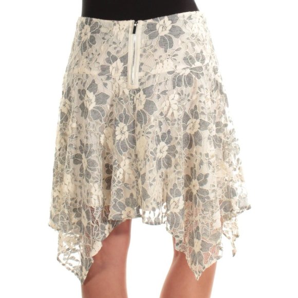 RACHEL ROY Ivory Lace Floral A-Line Skirt NWT 10 - Picture 5 of 5